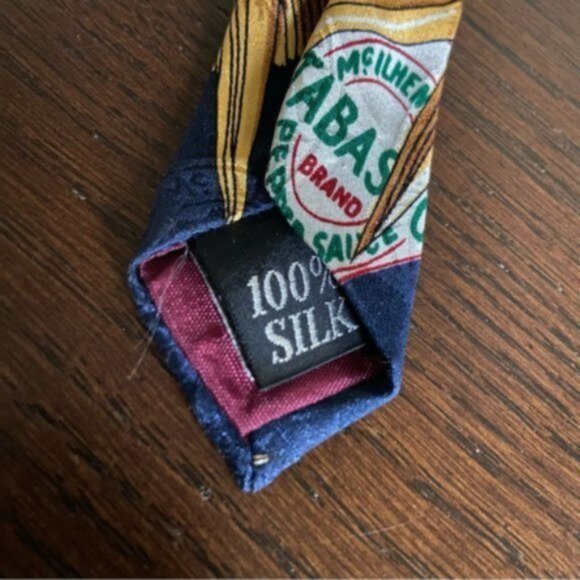 Vintage Tabasco 100% Silk Sun Tie - Picture 3 of 6